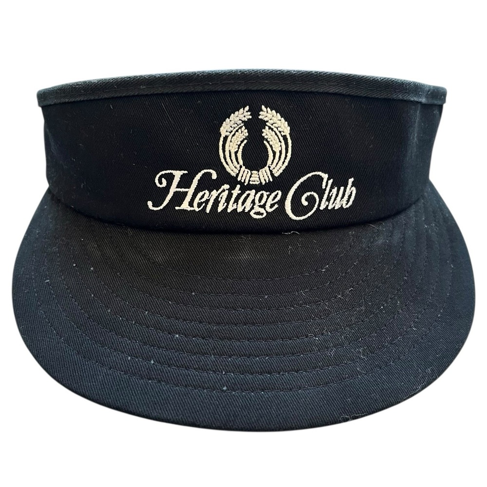 Heritage Club New Era Visor Hat Adult Strapback Black Golf Country Club Cotton